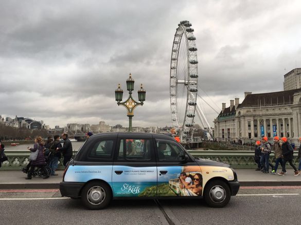 St. Kitts London Taxi hits London's Streets in 12 month Campaign