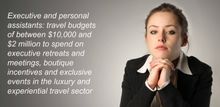 Executive Assistants spending on experiential travel