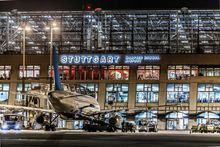 Stuttgart Airport Terminal at night 