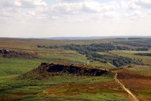 Looking back at Carl Wark hillfort from Higger Tor