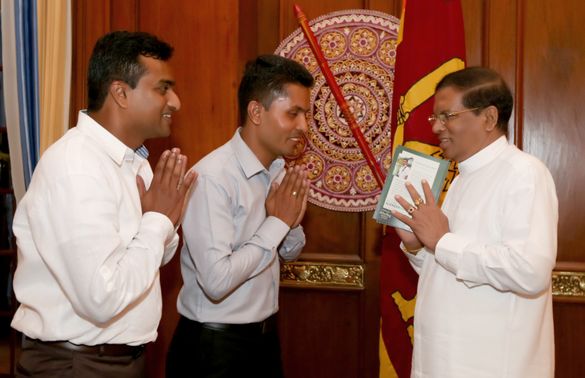 [L to R] Indika Gamage, resident manager of Jetwing Vil Uyana, Chaminda Jayasekera, resident naturalist of Jetwing Vil Uyana, HE