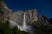 Lunar rainbow at Yosemite Falls