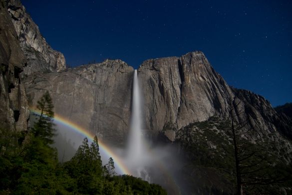 Lunar rainbow at Yosemite Falls