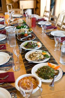Traditional Thai banquet, Echo Valley Ranch & Spa, British Columbia 