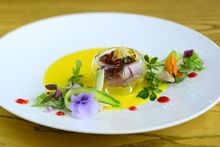 NOBU InterContinental Hong Kong - Le French GourMay Winepairing Menu- Mebaru, Katsuo, Ume Tosazu Jelly, Paprika Sauce