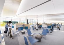 The departure lounge will feature a variety of different seating and meeting spaces.