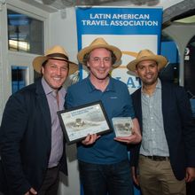 Byron Shirto, Chairman of LATA, Alex Robinson, joint winner of Best Published Photo of the Year Awards, Santiago Dunn, President