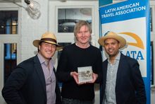 Byron Shirto, Chairman of LATA, Chris Moss, winner of Consumer Newspaper Feature of the Year Award, Santiago Dunn, President of 