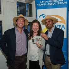 Byron Shirto, Chairman of LATA, Emma Thomson, joint winner of Online Blog of the Year Award, Santiago Dunn, President of Ecovent