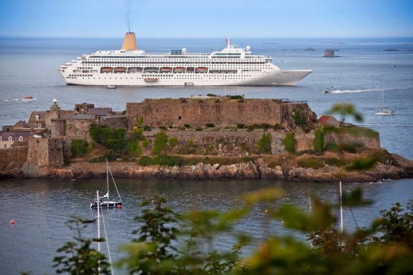 Ferry behind Castle Cornet