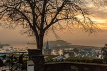 Winter morning sunrise over St Peter Port