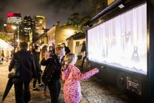 Families enjoy Vivid Sydney 2015