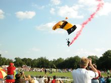 Parachutists at Fort Bragg on July 4th 