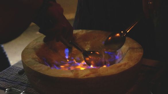 Flaming Parmesan Wheel