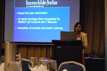 India Tourism Acting Director Kanchan Kurkeja shocasing India