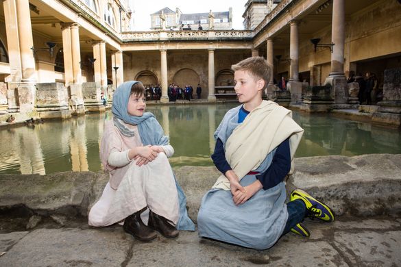 Family activity at the Roman Baths