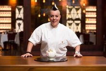 Anna Polyviou appearing on MasterChef Australia with her dish Anna's Mess  Photo credit MasterChef Australia