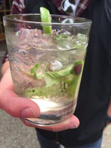 A Montana cocktail, complete with huckleberries. 