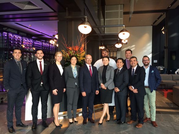 (L-R): Carl Herve; Cheyne Scroggy; Inga Pranckute; Rebecca Lee; Bernie Boller - GM; Barbara Liu; Ernesto Faundez; Adam Leonardi;