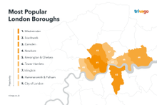 Average Hotel Rating per London Borough