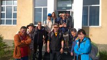 Mongolia Team preparing for the off at Olgii Airport June 2016