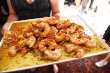 BBQ Skull Island tiger prawns with kombu butter by Neil Perry