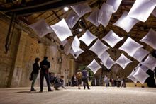 Kunstkraftwerk Leipzig - interior view with installation