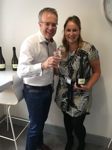 CEO, Miles Hill, and Head of Property Recruitment, Shelley D'Arcy, celebrating the 7,000th property