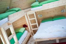 Inside an arctic cabin at YHA Stratford upon Avon