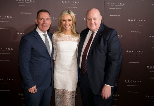 1)	Mr Simon McGrath (AccorHotels Chief Operating Officer Pacific), Ms Jacqui Felgate (Channel 7 and the MC for the evening) and 