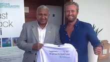 Fijian Prime Minister Bainimarama attends Ocean Ambassadors presentation by Cpt. Adrian Midwood. 