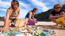 Beach clean up with model, presenter, environmental scientist and Ocean Ambassador Laura Wells.