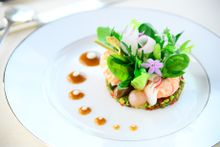 SPOON by Alain Ducasse - Poached Langoustines, Salad, Vegetables, Flowers