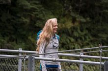 Suzy Amis Cameron on the Routeburn Track - credit Alistair Guthrie