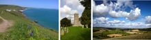 From left: Devon coast; Dorset Royal Chase; Hardy Country