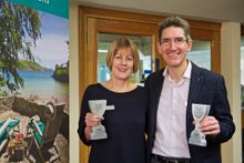 Directors Andrew and Karen Jones with their awards from the previous two years