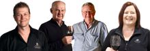 APT Wine Ambassadors from L to R are: Scott McWilliam, Peter Barry, Bruce Tyrrell and Cherry Stowman.