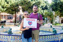 Showing their solidarity in front of one of Tenerife’s beautiful fountains!