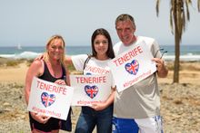 One Tenerife local helping to spread the #BigWarmHug message to British tourists!