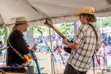 Buddy Flett (right) performs at the 2015 Highland Jazz and Blues Festival in Shreveport.