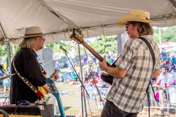 Buddy Flett (right) performs at the 2015 Highland Jazz and Blues Festival in Shreveport.