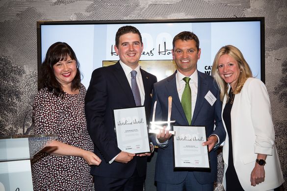 (Picture Left to Right): Amanda Afiya, Editor of The Caterer; Mark Bevan, General Manager of  Chewton Glen; Andrew Stembridge, M