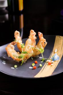 Penghu tiger prawns seared in Chardonnay white wine sauce