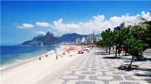 Copacabana Beach with Dois Irmaos mountain in the background