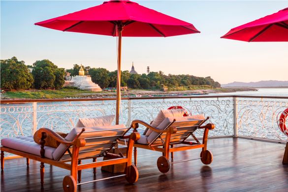 Irrawaddy Explorer outdoor lounge - cruising in style