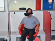 Jim Young experiencing the virtual reality exhibit