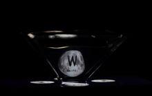 Hologram glass with 3D projected W Taipei Moon