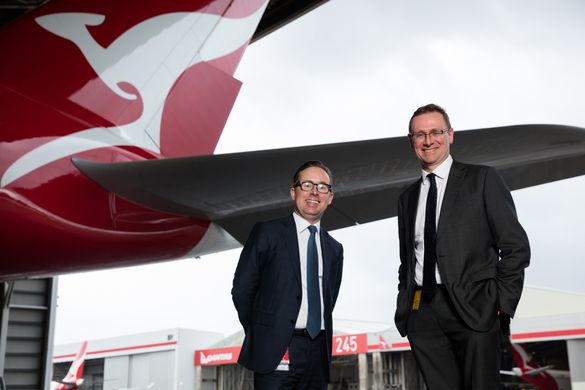 Qantas Group CEO Alan Joyce with Tourism Australia Managing Director John O’Sullivan 