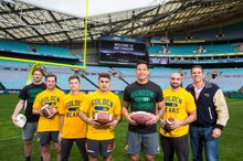 Tim Mannah, Waratahs and Wallabies players Israel Folau and Bernard Foley, GWS Jarrod Pickett, Swans Gary Rohan and Western Sydn