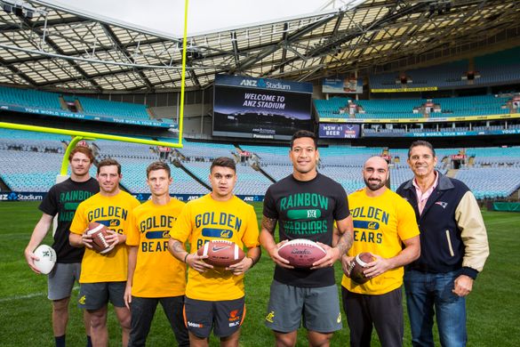 Tim Mannah, Waratahs and Wallabies players Israel Folau and Bernard Foley, GWS Jarrod Pickett, Swans Gary Rohan and Western Sydn